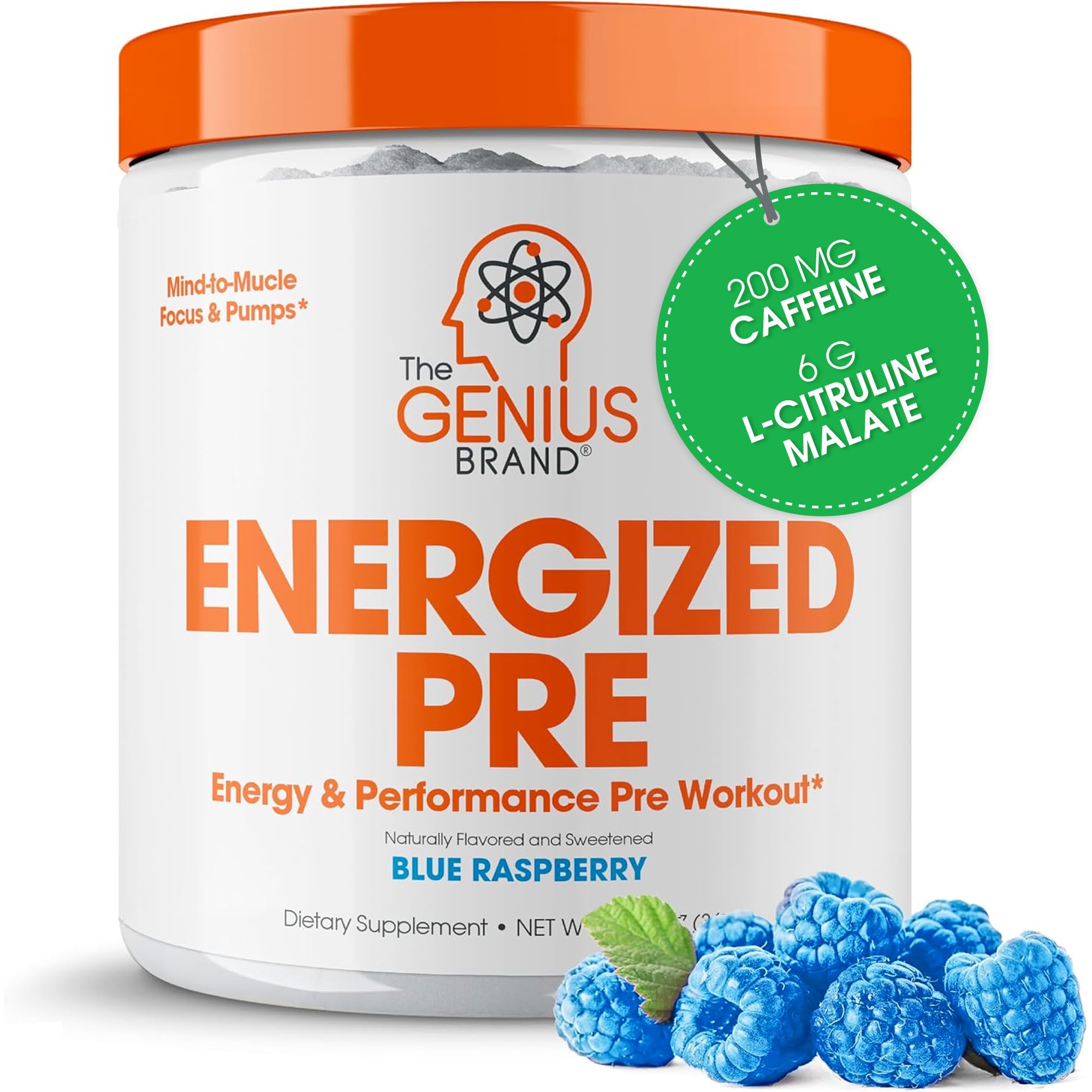 Genius Energized blue raspberry tub ready for workouts.