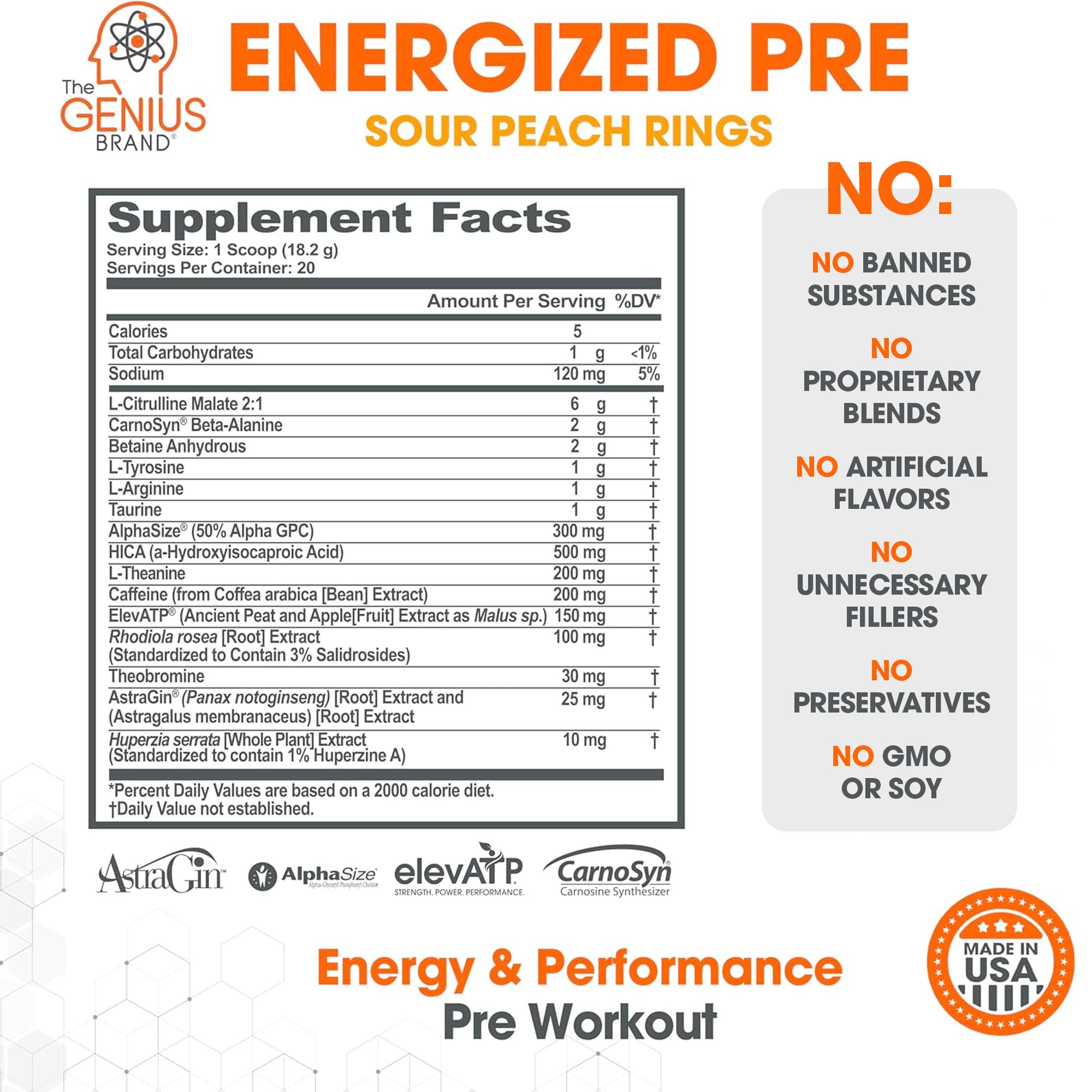 Genius Energized Pre-Workout scoop ready for mix, signaling quick, convenient fueling.