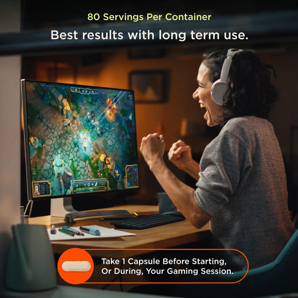 How to use Genius Gamer dosing guide showing one capsule