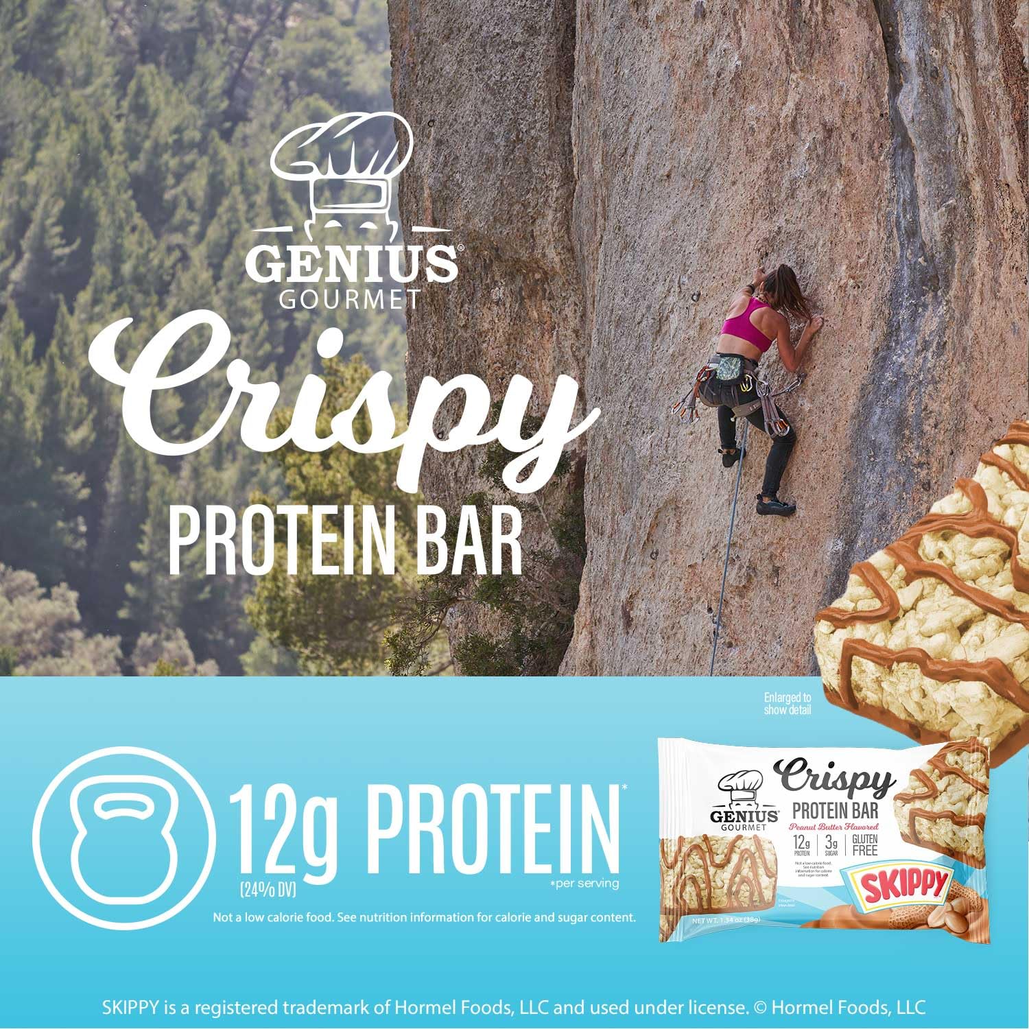 Genius Gourmet SKIPPY bar ingredients bowl highlights natural flavors and simple ingredients