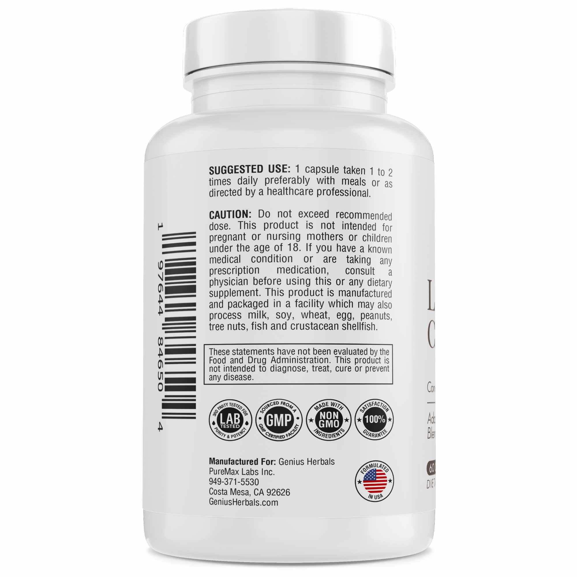 Graphic showing 4:1 concentrate and 700mg per capsule equals 2,800 mg of mushrooms