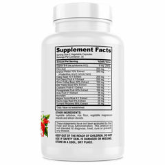 Genius Herbals Uric Acid Cleanse bottle back lists ingredients and usage for balanced uric acid