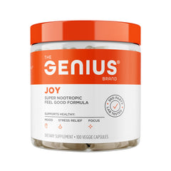 Front label of Genius Joy bottle