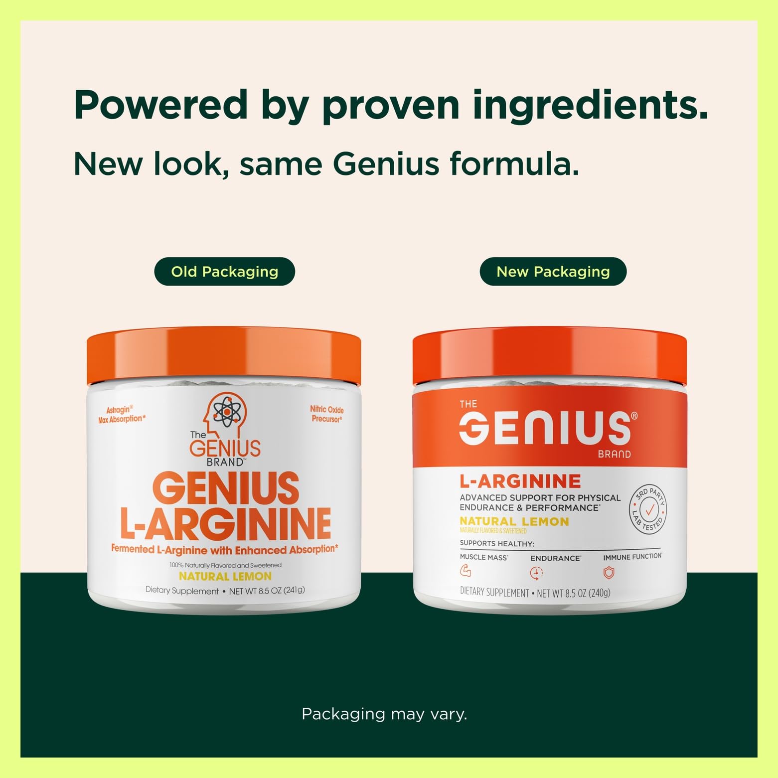 Genius L-Arginine Nitric Oxide Powder bottle