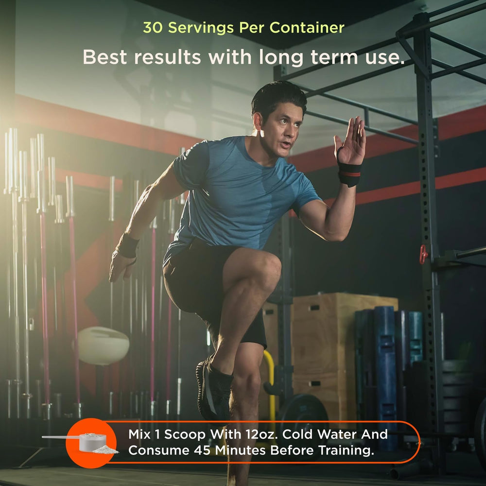 Genius Muscle preworkout montage shows training-ready vibes with timing and dosage guidance.