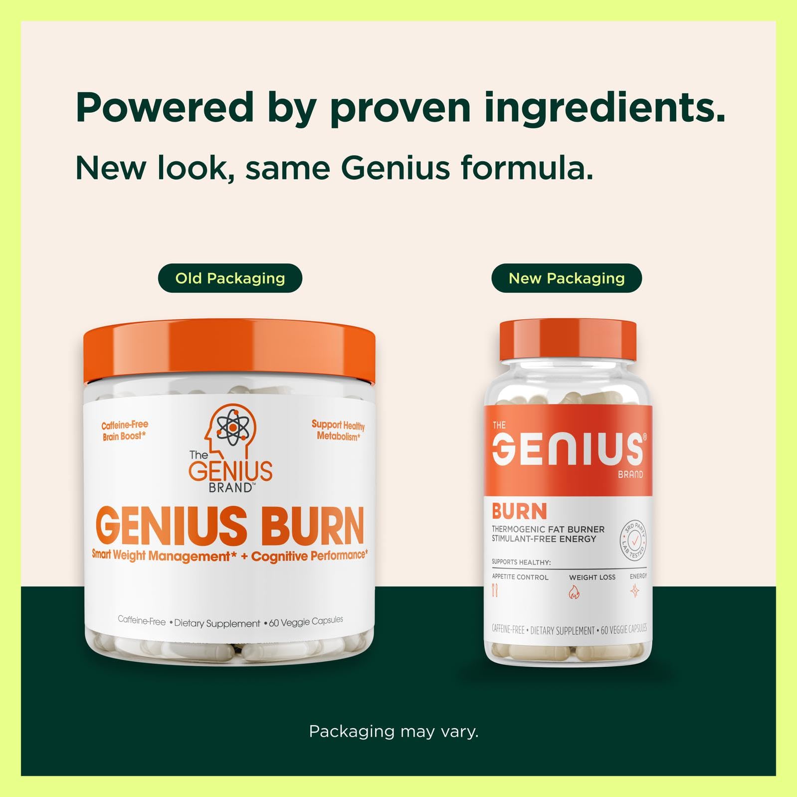 Genius Burn 60 diet veggie pills bottle close-up