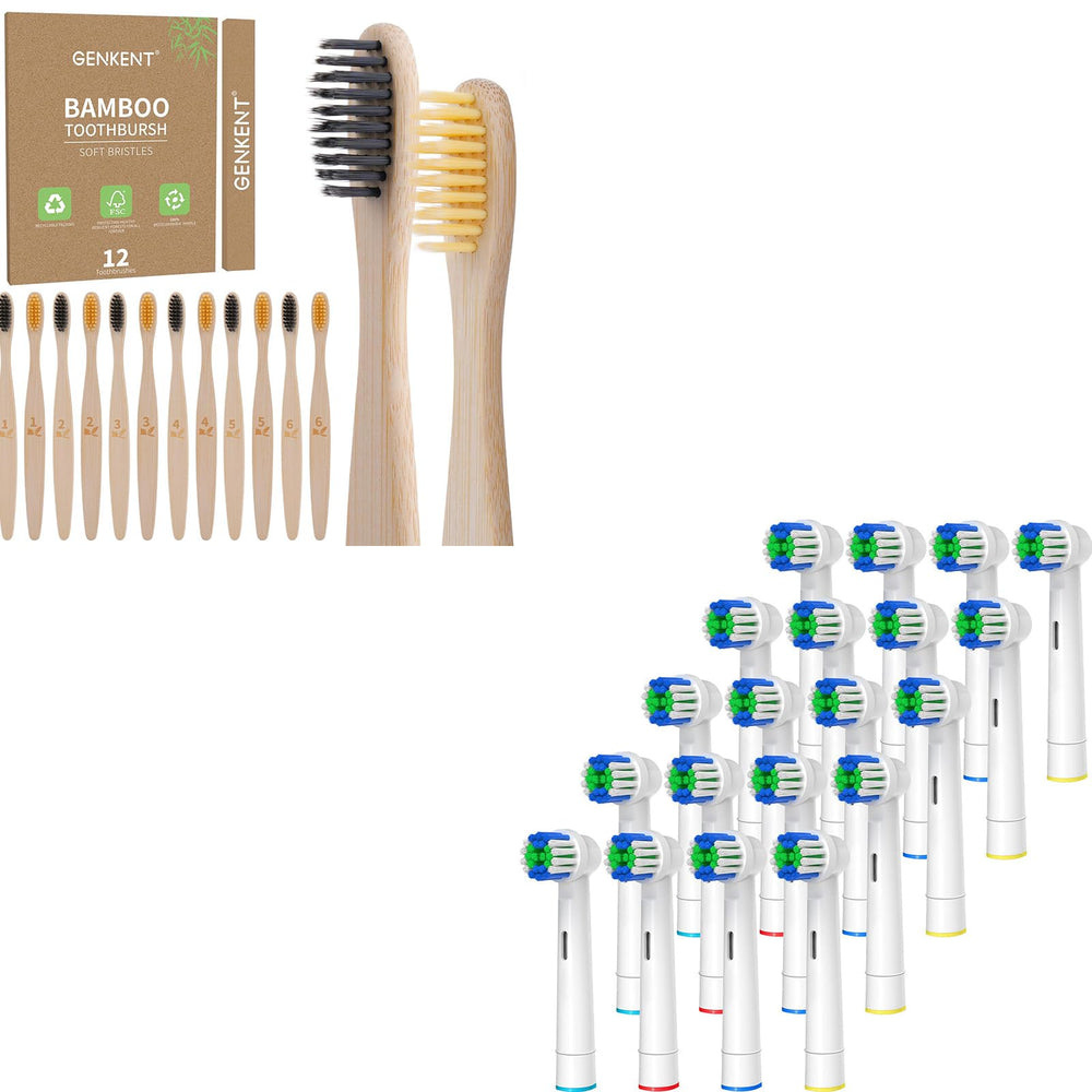GENKENT bamboo toothbrushes 12-count with packaging