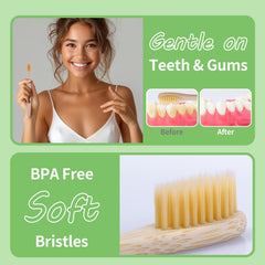 GENKENT bamboo toothbrush with BPA-free soft bristles