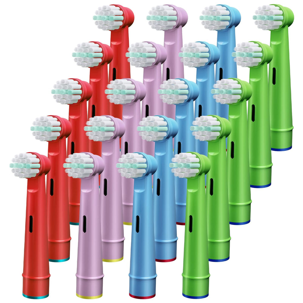 Genkent kids toothbrush heads colorful set in multiple hues