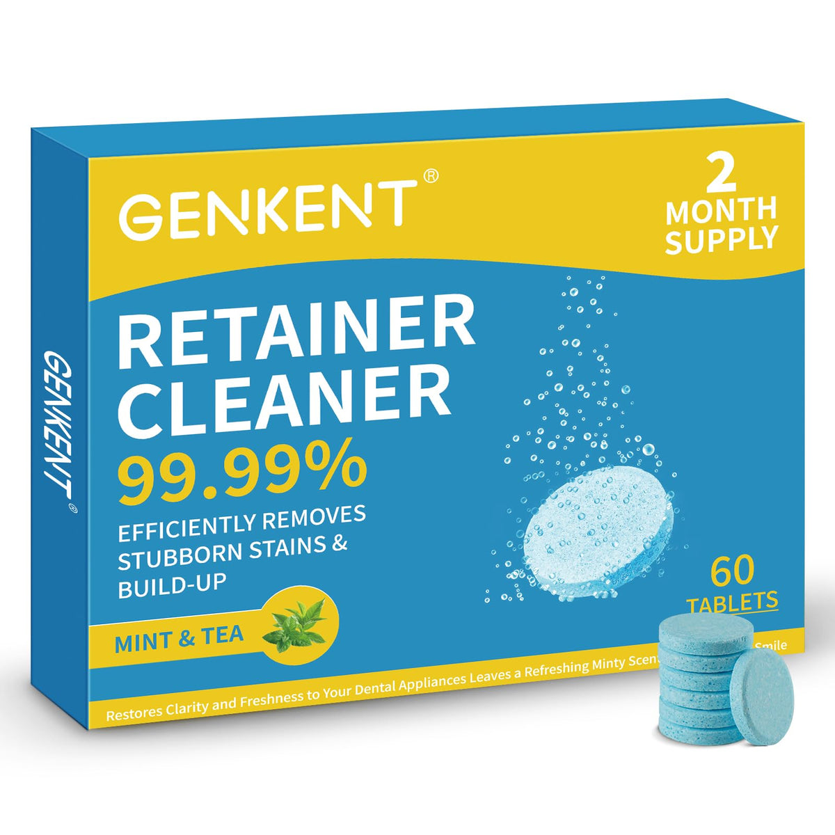 GENKENT Retainer Cleaner Tablets 60-pack