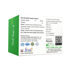 Close-up of Genone E-Gen 400 Vitamin E Capsule bottle