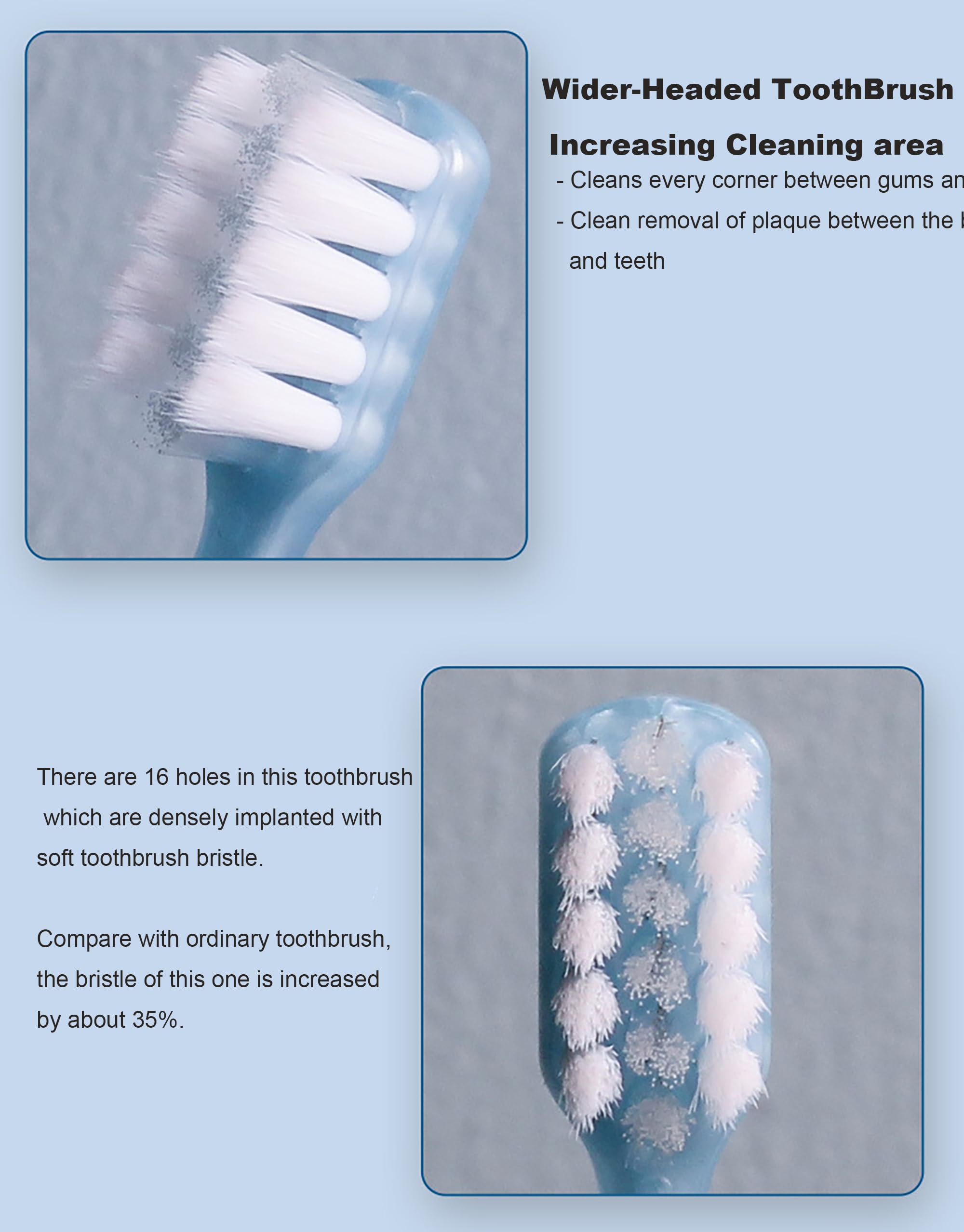 Gentle soft bristles for braces and delicate gums