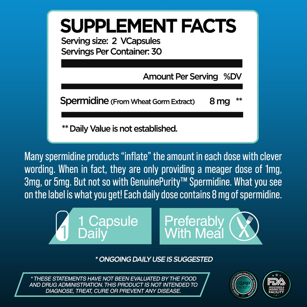 Liposomal Spermidine 8mg capsules with wheat germ extract