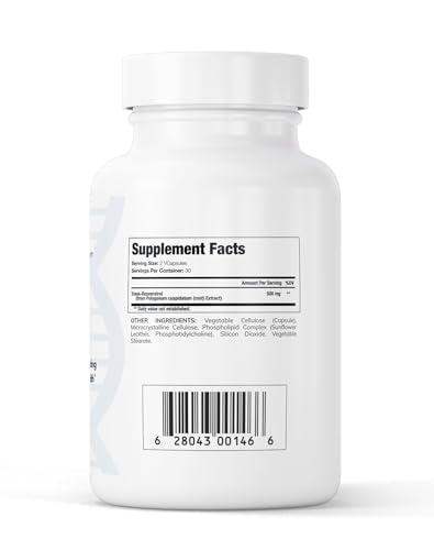 Close-up of GenuinePurity Liposomal Trans-Resveratrol bottle with label detail