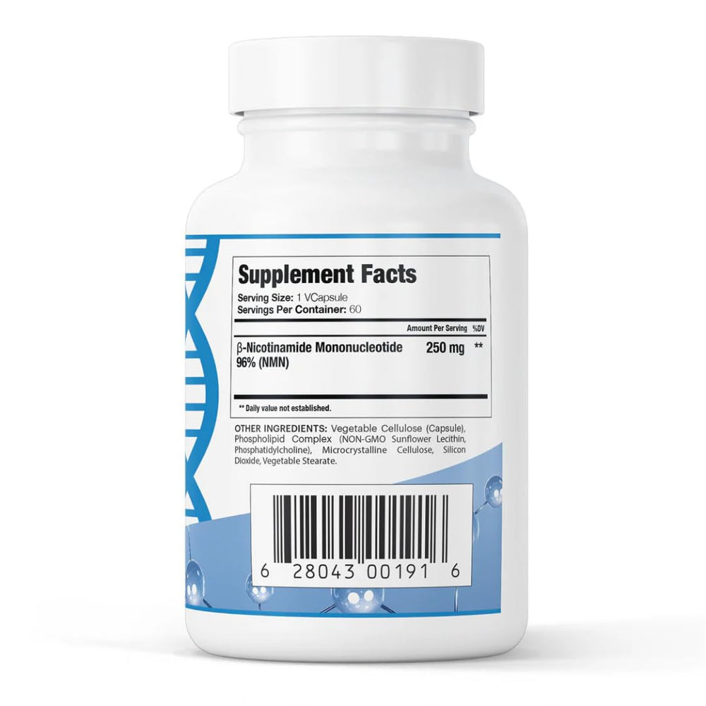 GenuinePurity NMN capsules close-up highlighting vegan capsules for easy daily use.