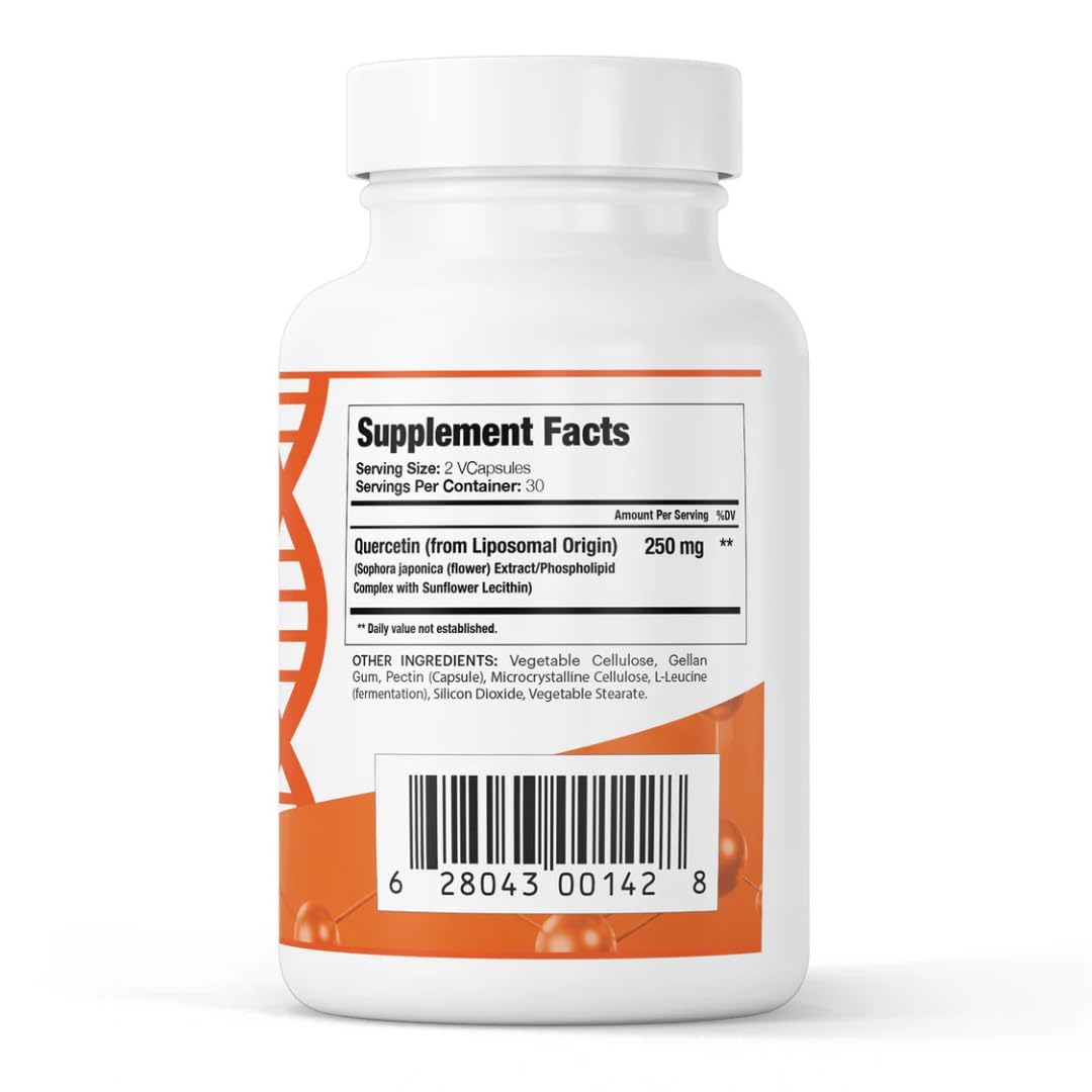 GenuinePurity quercetin capsules closeup highlights vegan daily support