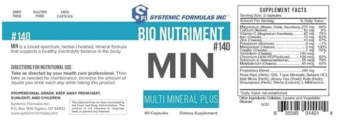 GeoMetal keychain pill holder next to MIN #140 bottle