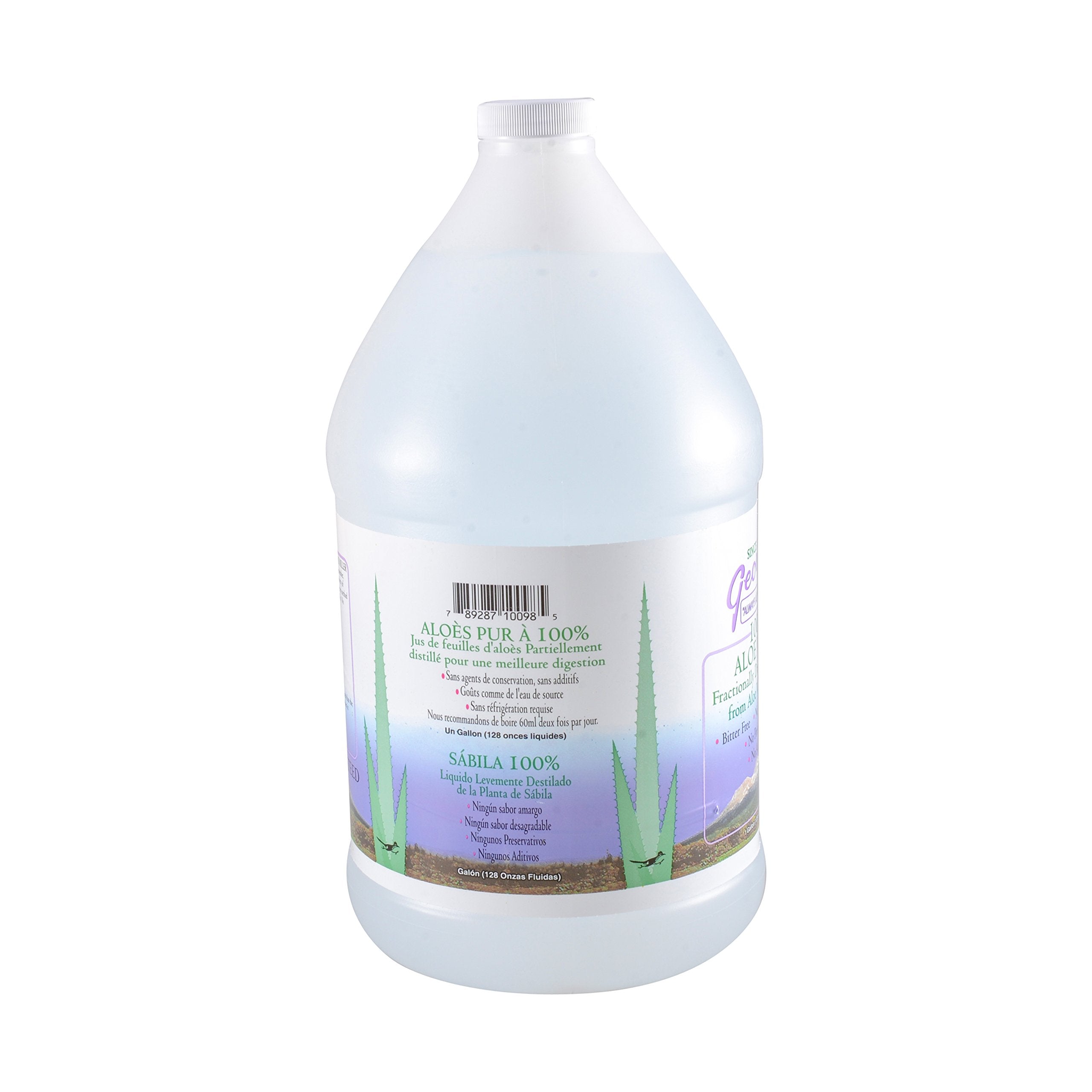 George's Aloe Vera Liquid Supplement packaging showing 128 oz size