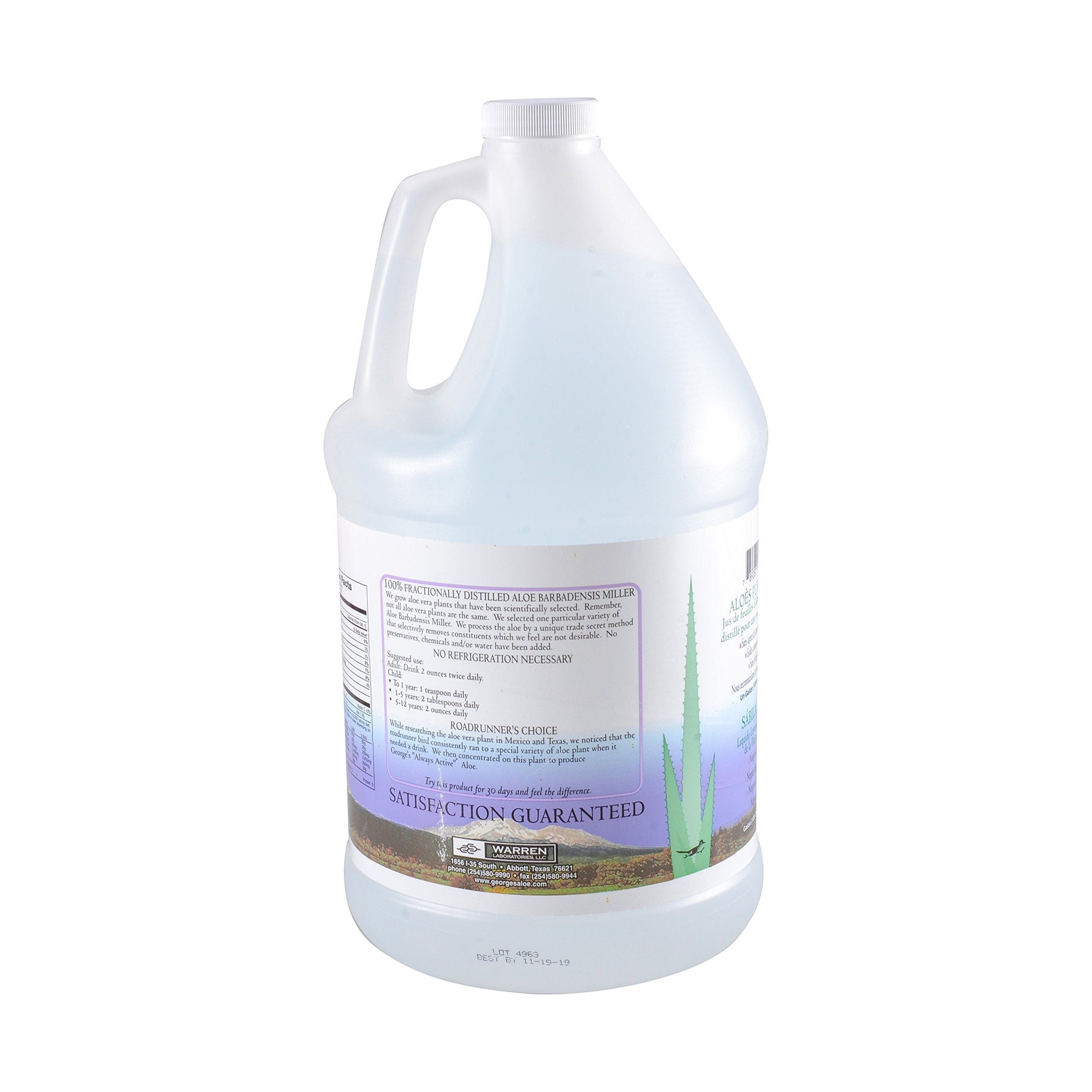 Liquid Aloe Vera extract illustration on label