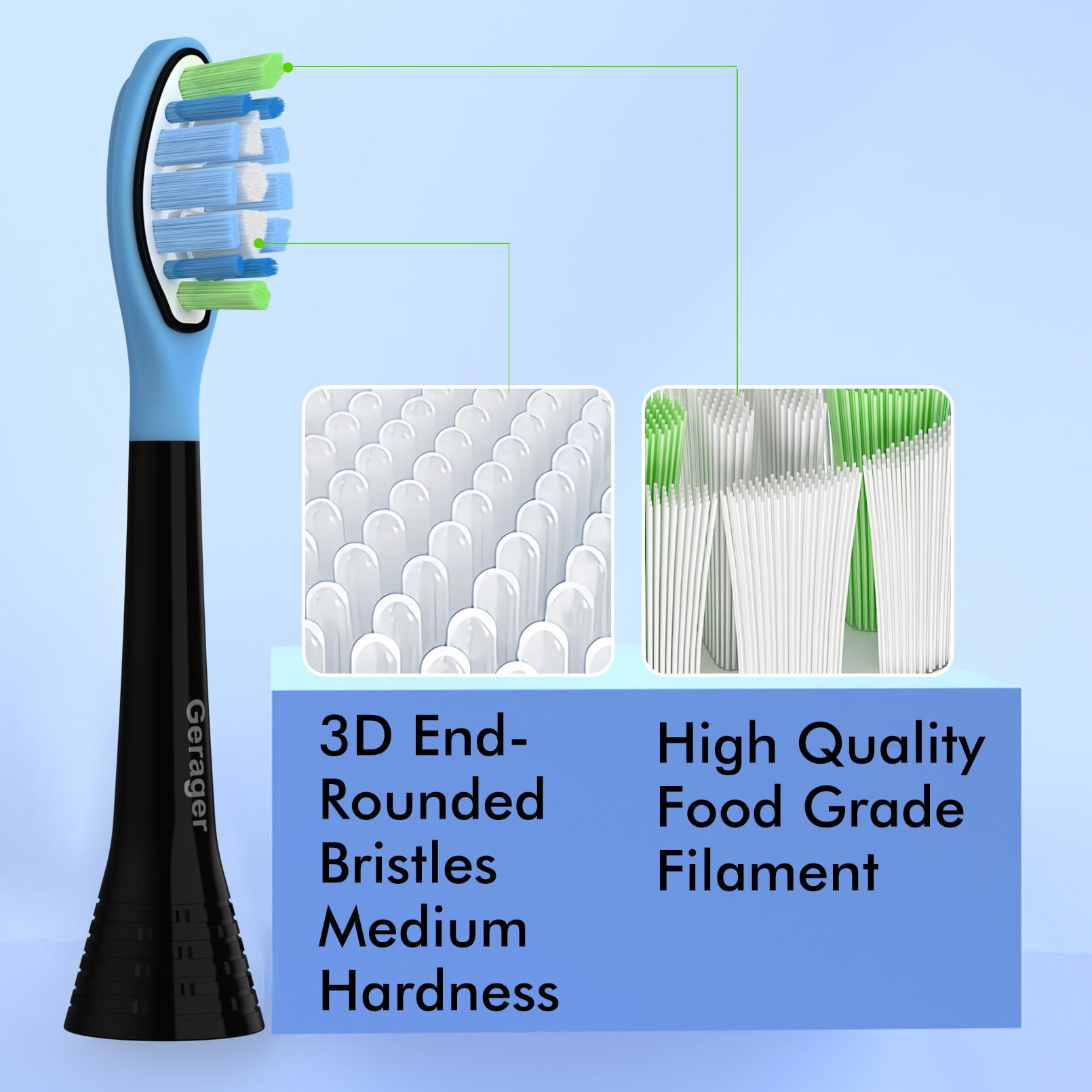 GERAGER heads compatible with Click-on and Snap-on Philips Sonicare handles