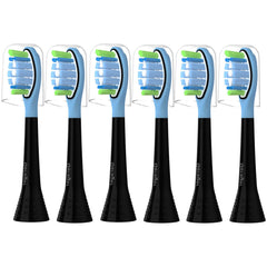 GERAGER 6-pack toothbrush heads for Philips Sonicare C3 - black
