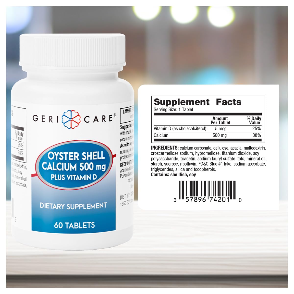 GeriCare bottle and label close-up