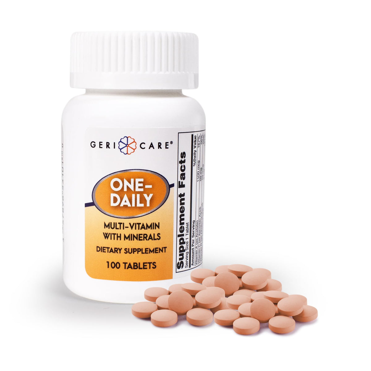 GeriCare One-Daily Multivitamin bottle – front view