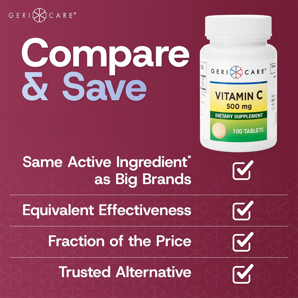 Vitamin C 500 mg tablets for immune support