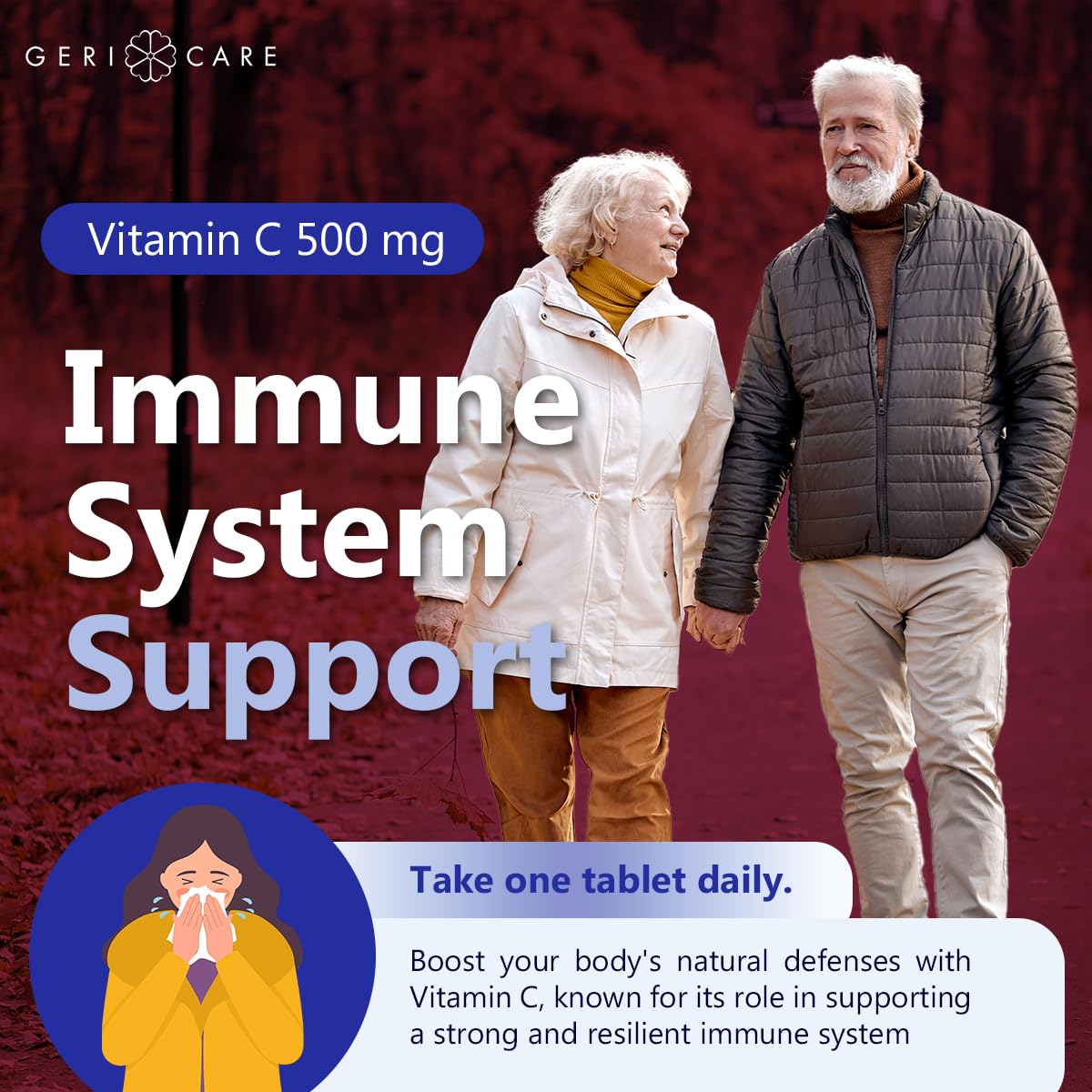 Cold and flu defense with Vitamin C 500 mg
