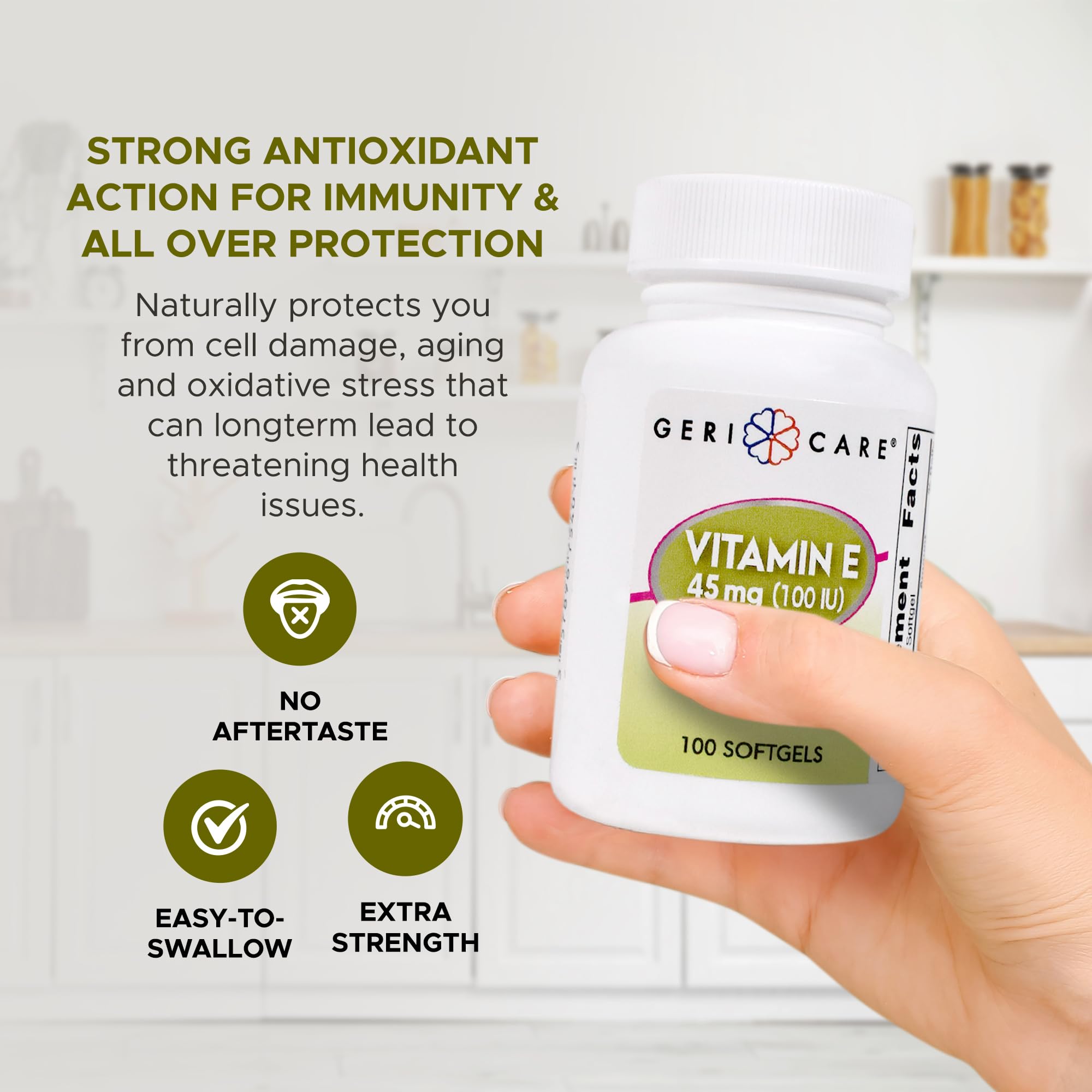 GeriCare Vitamin E 1000 IU bottle with label