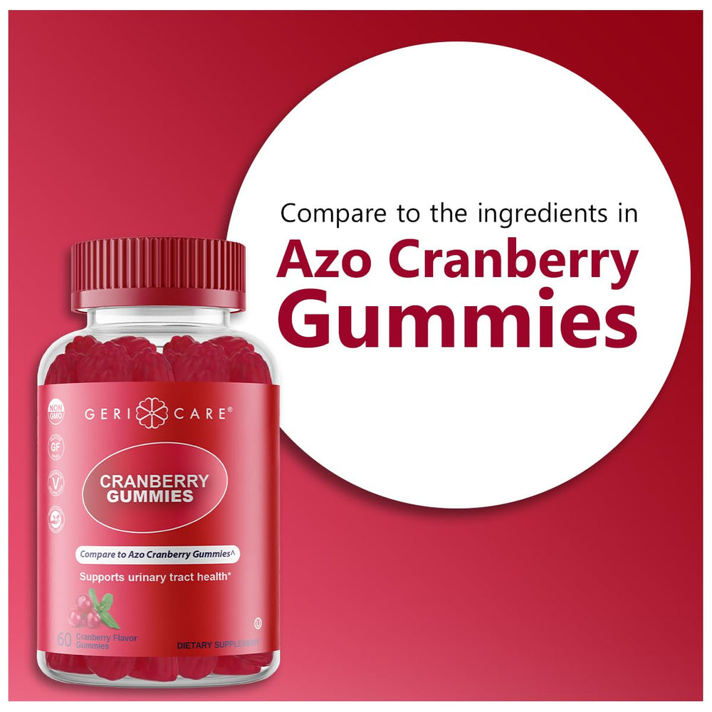 GeriCare Cranberry Gummies packaging for the 2-pack