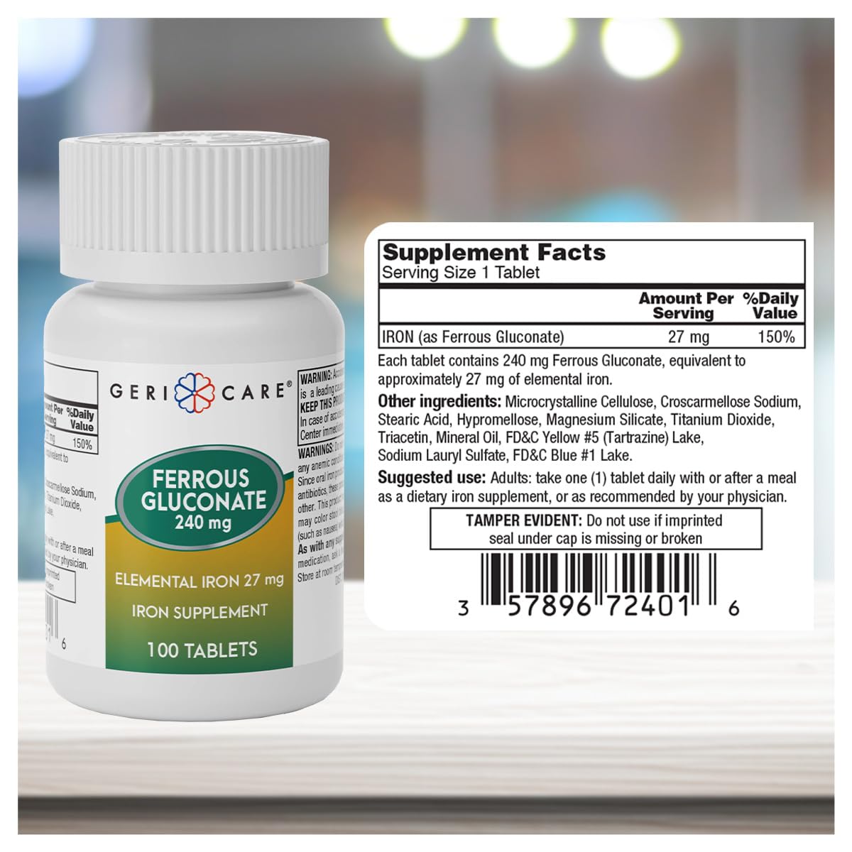 Gericare Iron product packaging and label