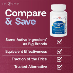 Box packaging for GeriCare Melatonin 1mg