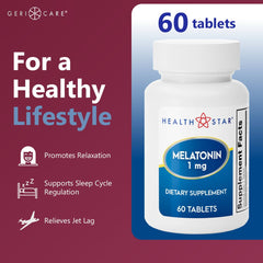 Nighttime sleep scene with GeriCare Melatonin bottle