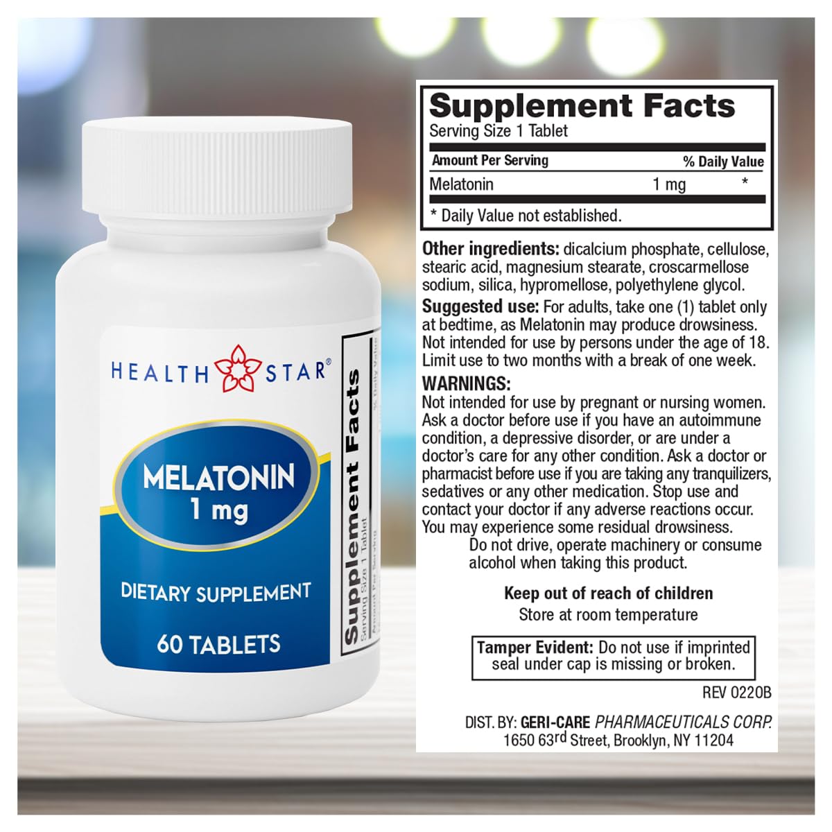 Close-up of white melatonin tablets (1mg each)