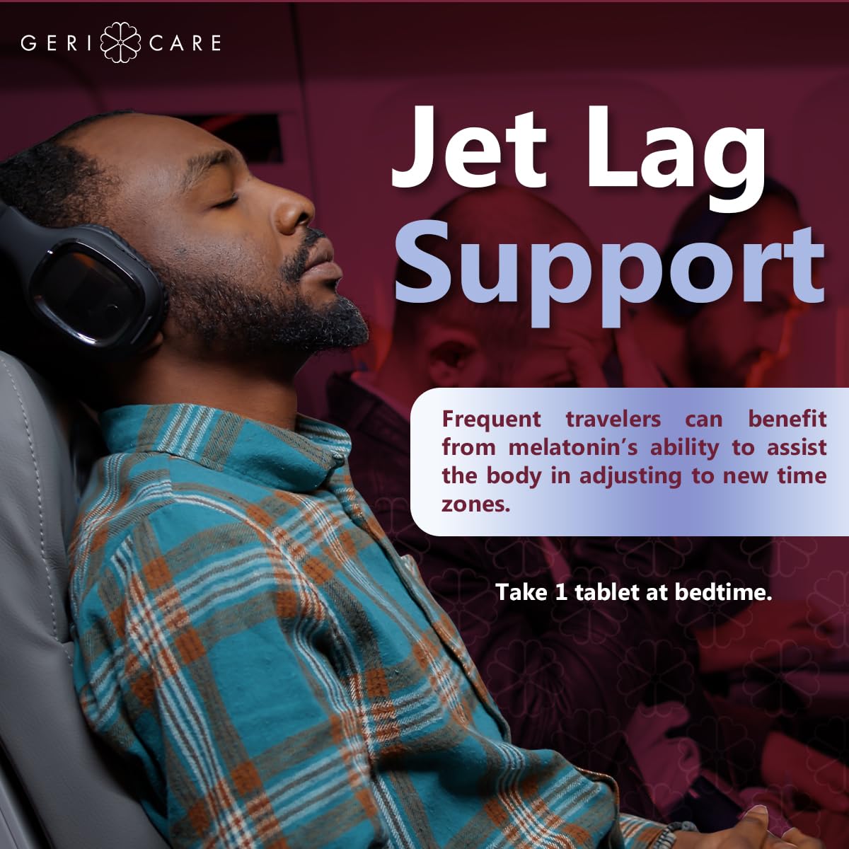 Person waking up refreshed after using GeriCare Melatonin