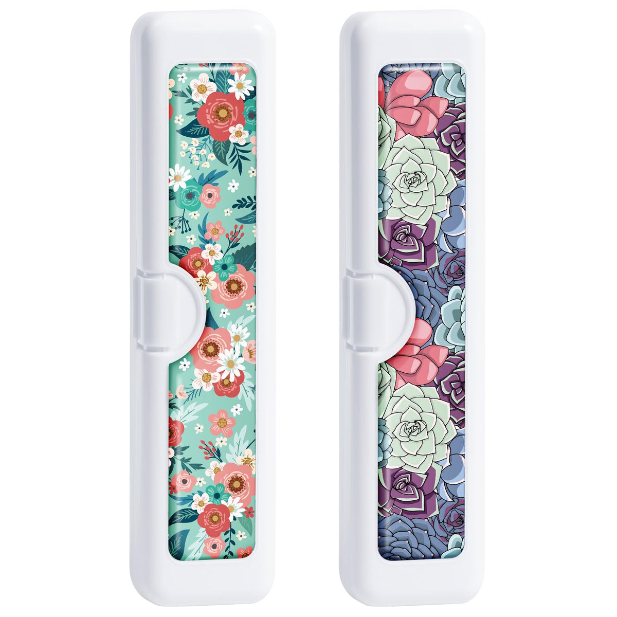 Gerkia 2 Pcs Toothbrush Travel Case - colorful pattern front view