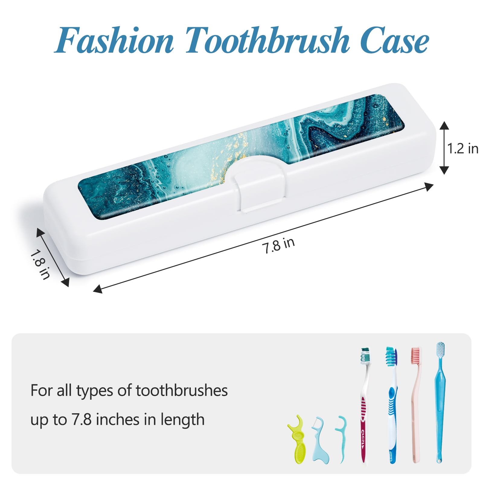 Opened case displaying toothbrush holder inside with colorful pattern