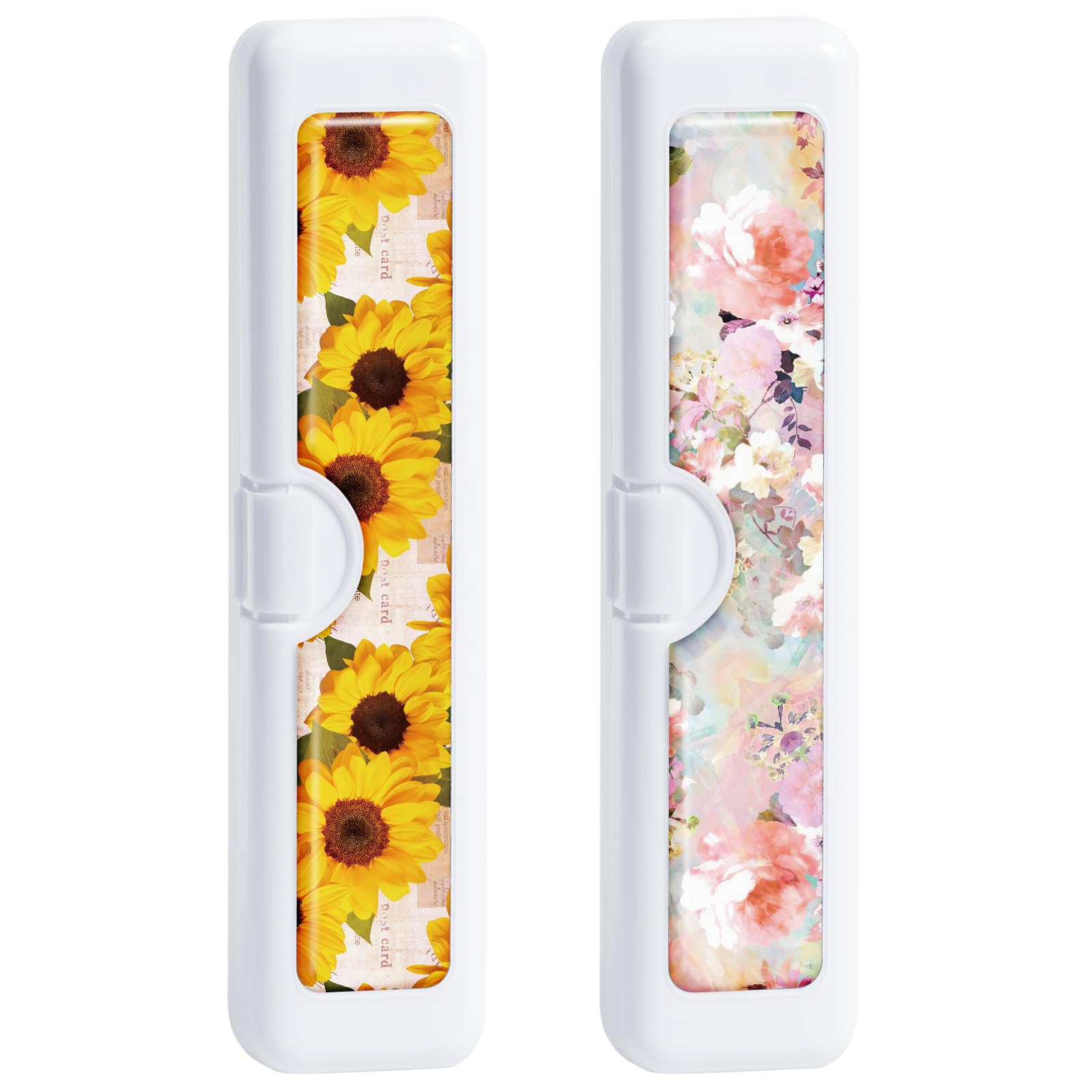 Gerkia travel toothbrush case with colorful pattern — front view