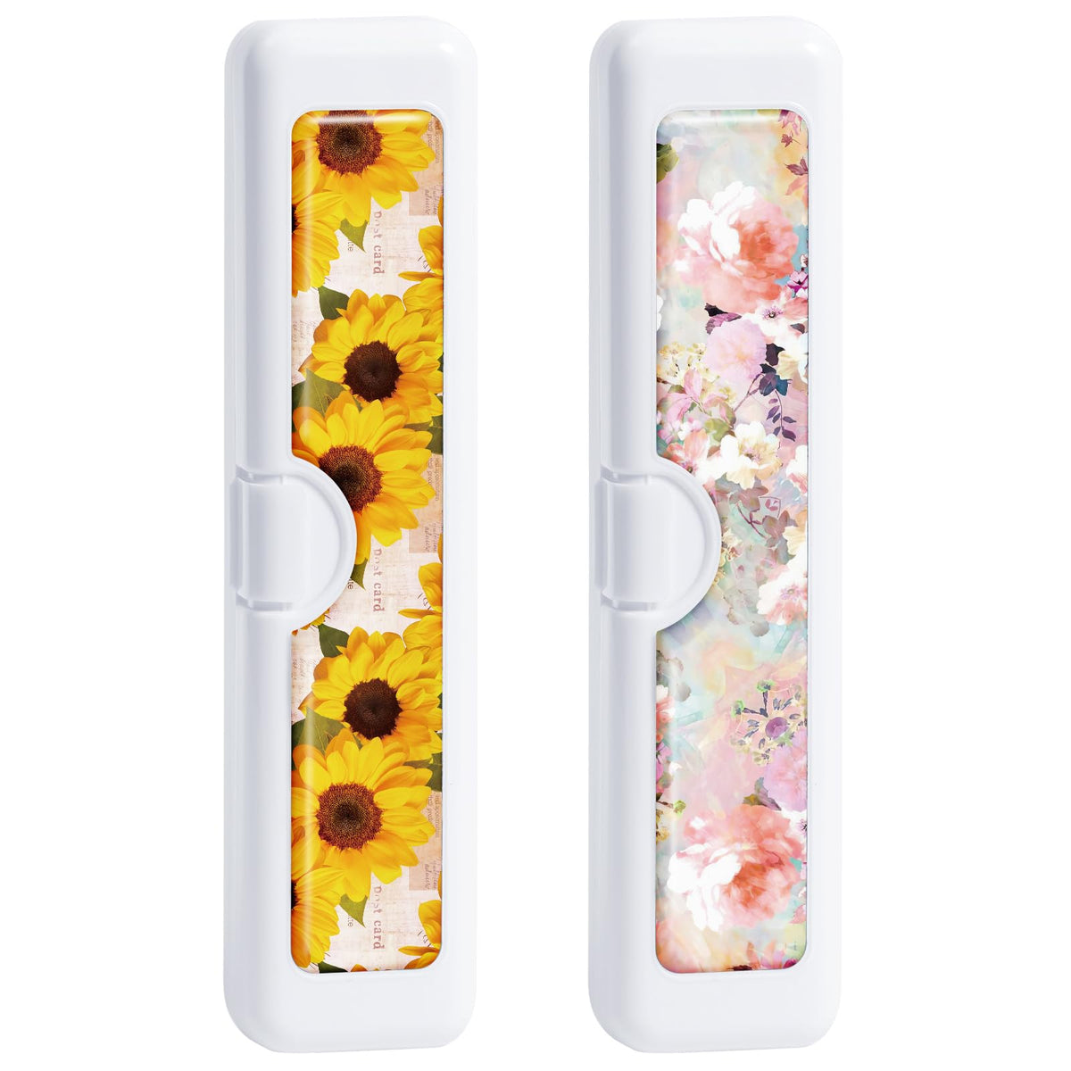 Gerkia travel toothbrush case with colorful pattern — front view