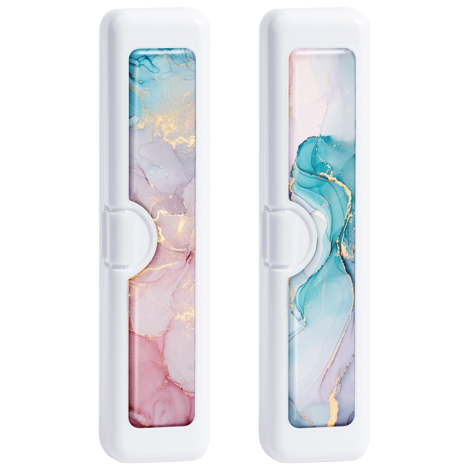 Gerkia toothbrush travel case with colorful patterned resin design