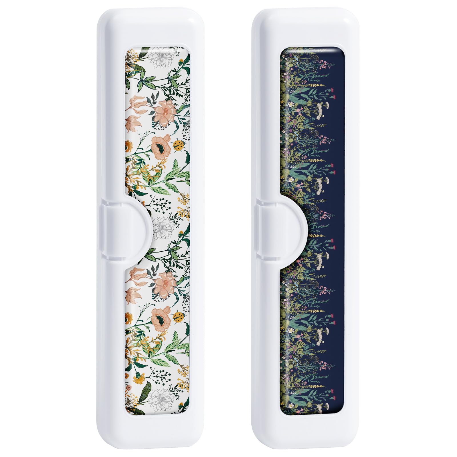 Gerkia 2 Pcs toothbrush travel case with colorful pattern