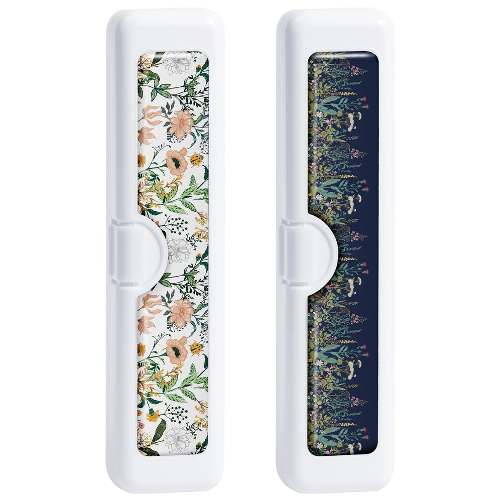 Gerkia 2 Pcs toothbrush travel case with colorful pattern