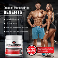 German Creatine bottle side view, 270g