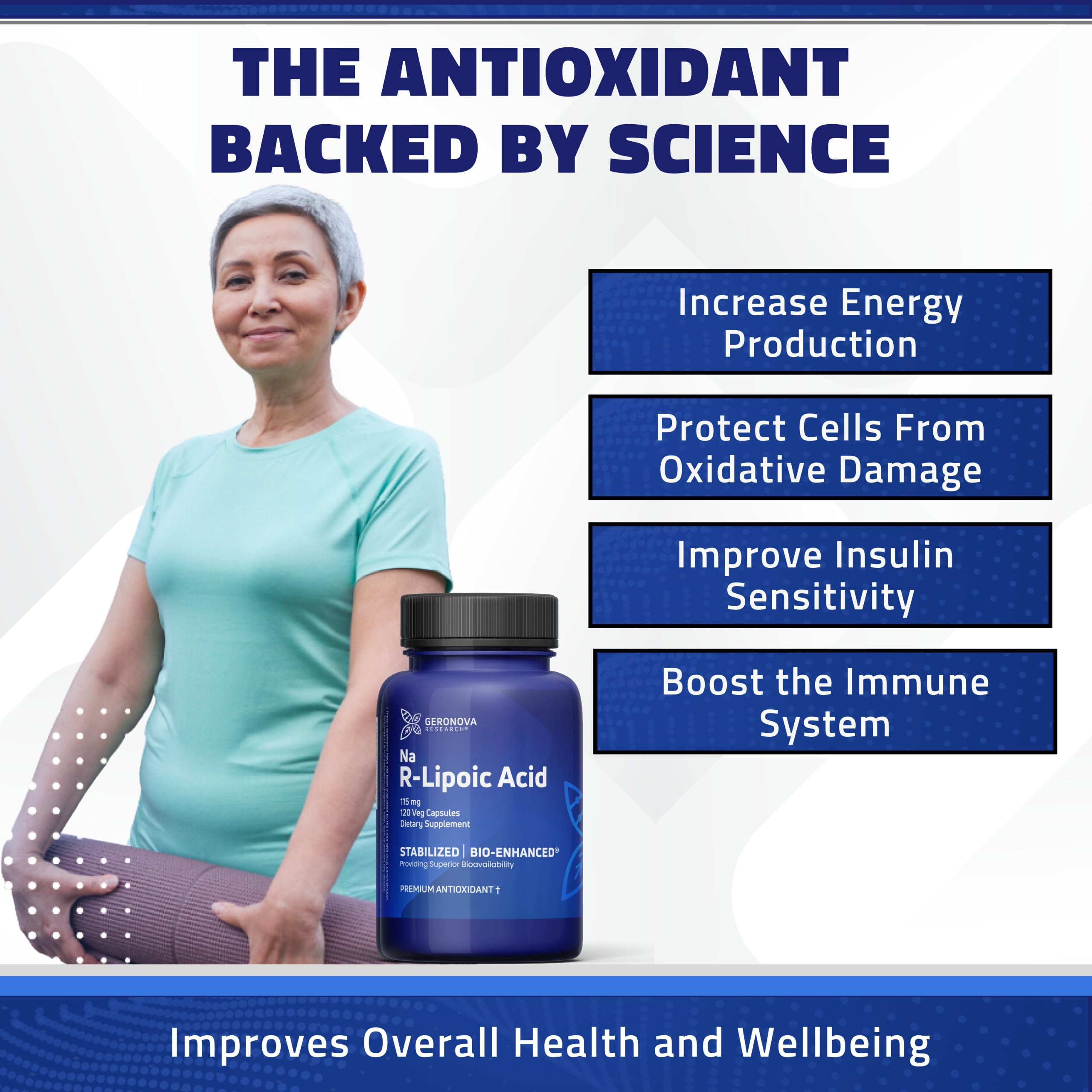 Graphic showing enhanced absorption of Bio-Enhanced R-Lipoic Acid