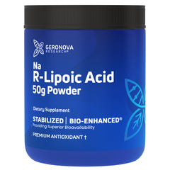 Geronova Bio-Enhanced Na R-Lipoic Acid Powder 50g packaging