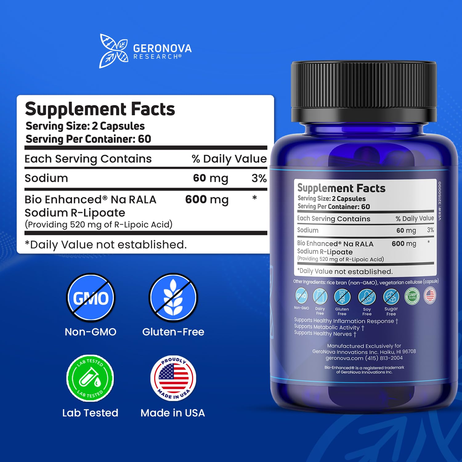 Diagram illustrating 40x higher bioavailability of Bio-Enhanced R-Lipoic Acid