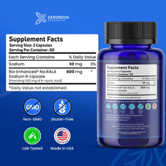 Diagram illustrating 40x higher bioavailability of Bio-Enhanced R-Lipoic Acid
