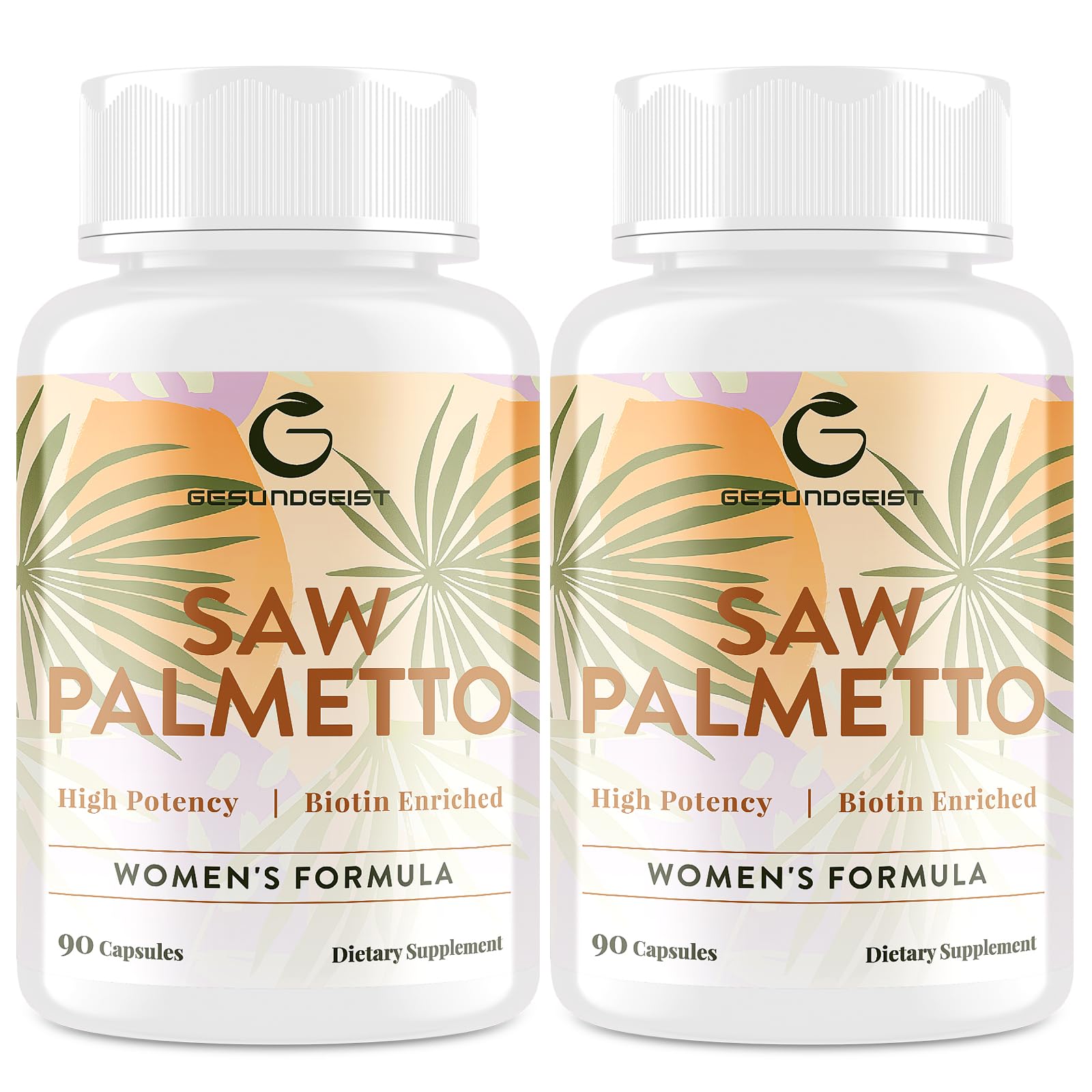 Product bottle of Gesundgeist Saw Palmetto for Women with capsules