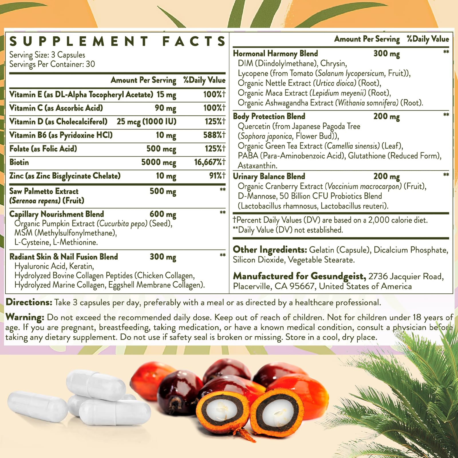 Herbal supplement packaging emphasizing purity and women's wellness